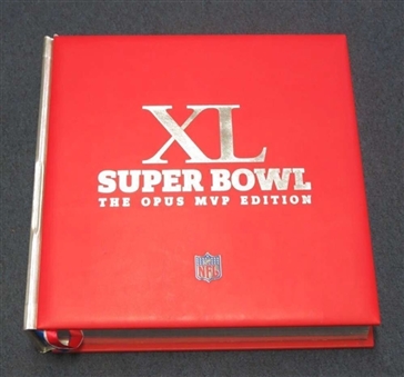 NFL Super Bowl XL: The Opus MVP Limited Edition Hardcover Book Signed by 35 MVPs Including Starr, Namath, and Brady (LE 46/400)
